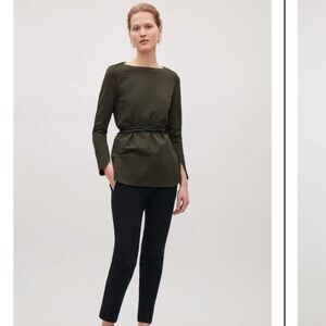 COS Olive Rounded Sleeve and Bottom Top